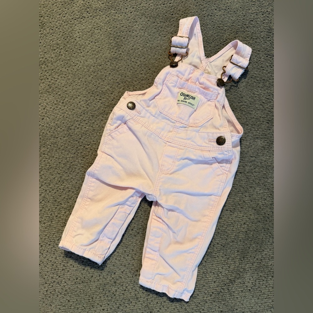 3 Month OshKosh B'gosh Light Pink Kids Overalls